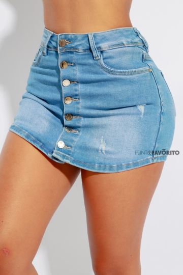 Enagua de mezclilla rasgada