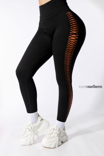 Licra deportiva lisa con abertura a los lados-ONE SIZE