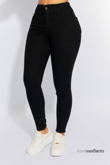 Pantalon negro de dama con pliegues