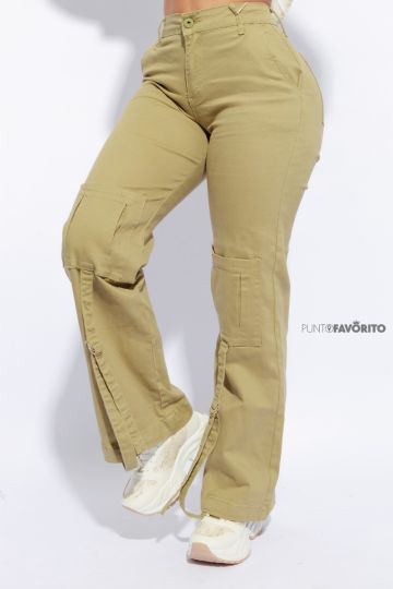 Pantalon de dama bolsas en la rodilla 