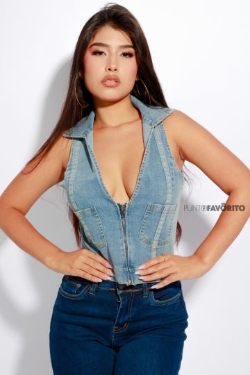 Chaleco de mezclilla para dama