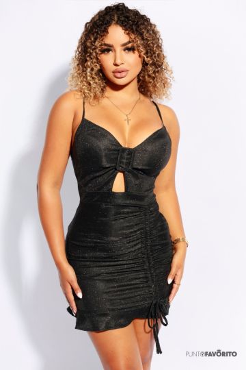 Vestido corto para dama con tirantes delgados