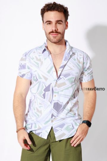 Camisa para caballero manga corta con botones