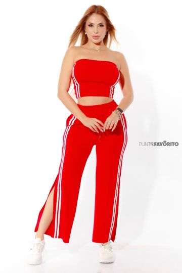 Conjunto de dama con blusa strapless