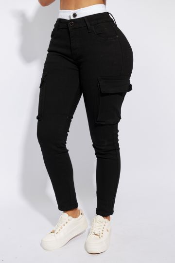 Pantalon dama con pretina falsa