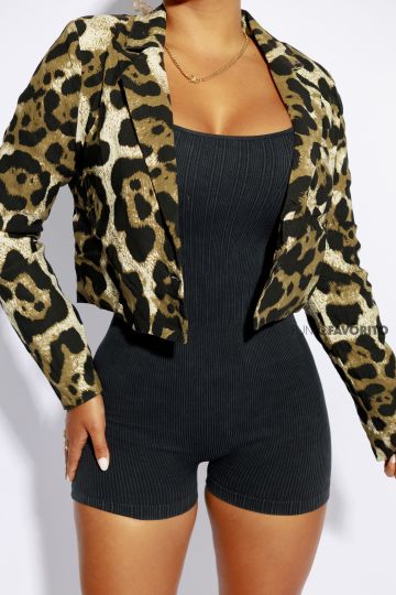 Saco corto para dama animal print