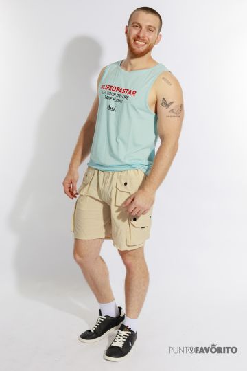 Camiseta MOSH sin mangas Life of a Star - Verde Menta