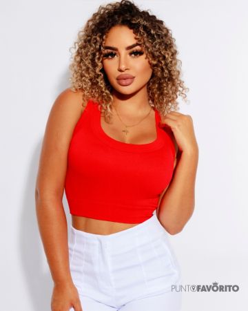 Crop top sin mangas