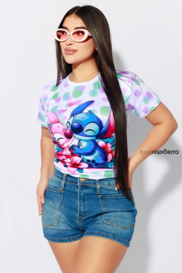 Blusa de Stich con bolitas de colores-ONE SIZE
